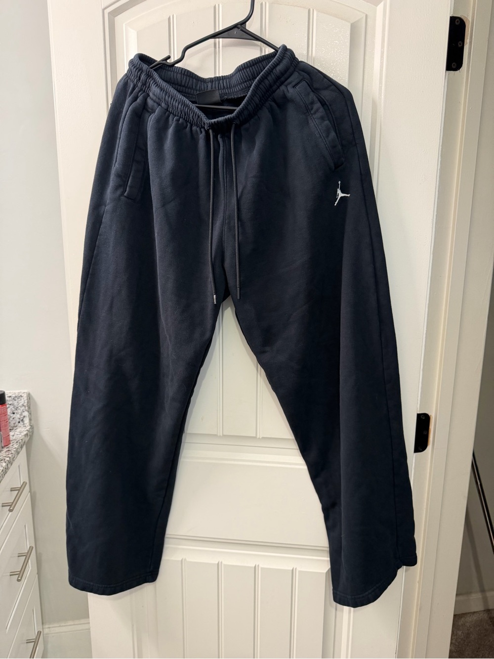Jordan Black Brooklyn Fleece Straight Open Hem Pants S